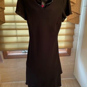 S.L. Fashions Elegant Black Short Sleeve Dress Size 14
